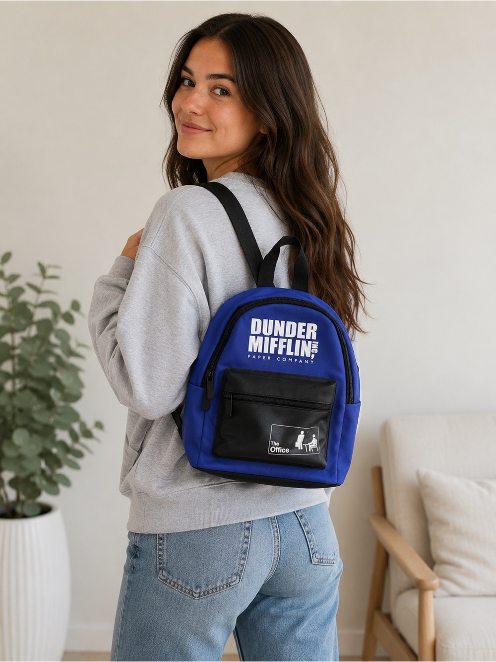 Title: The Office Dunder Mifflin Mini Backpack Blue‎ & Black TV Show Fan Bag